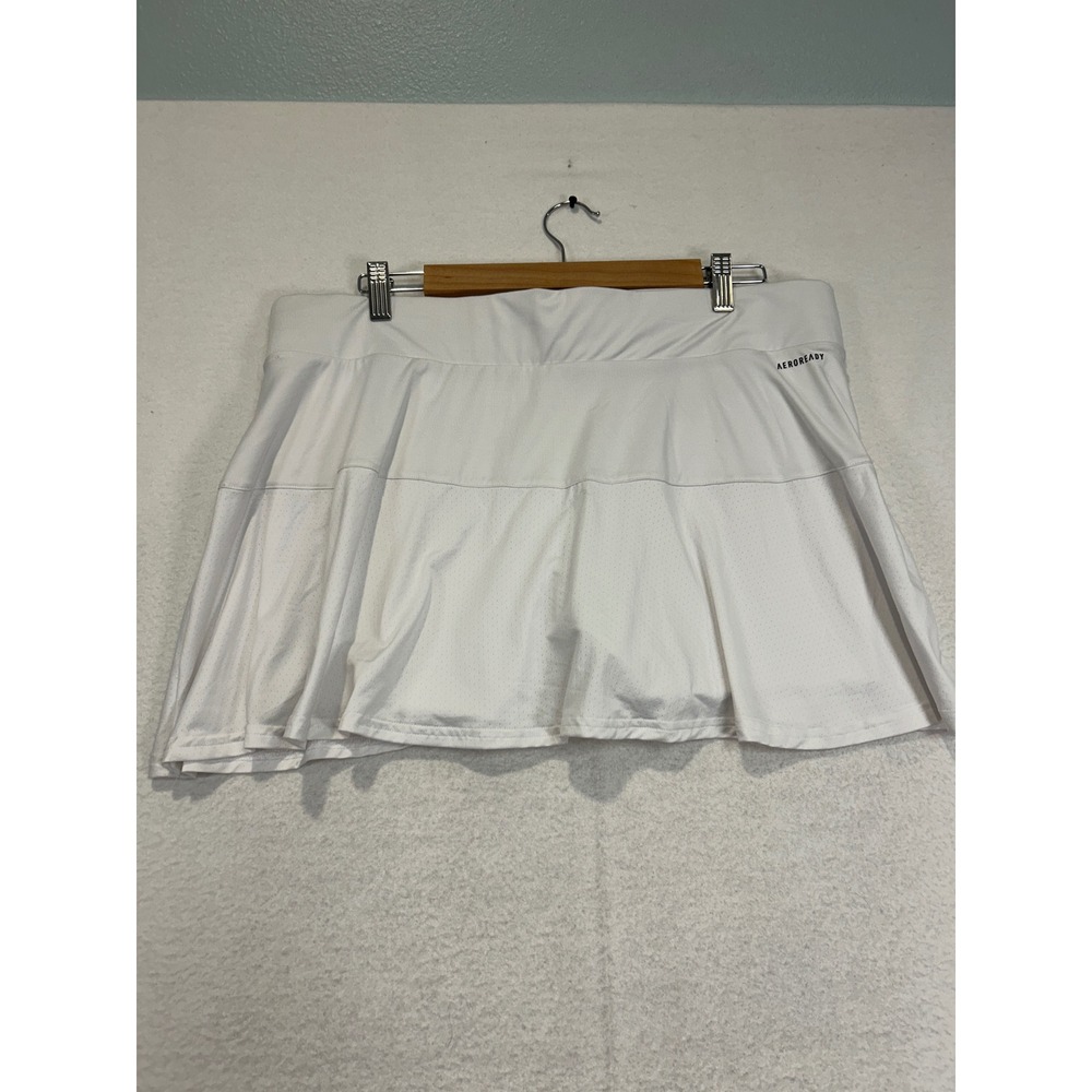 Adidas Women T Match Skirt White Tennis Skort AEROREADY GH7552 XL - Picture 2 of 10